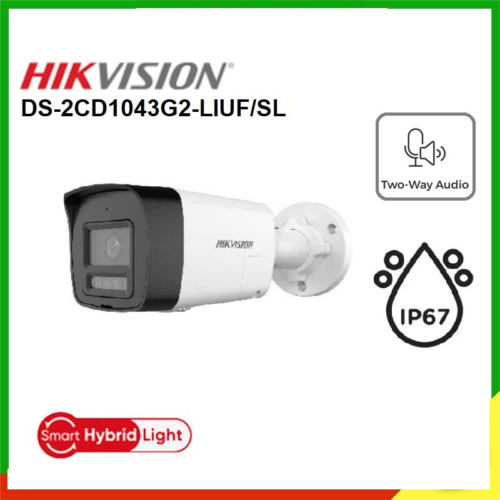 Hotdeal HIKVISION DS-2CD1043G2-LIUF/SL 4MP Smart Hybrid Light Fixed Bullet Network Camera