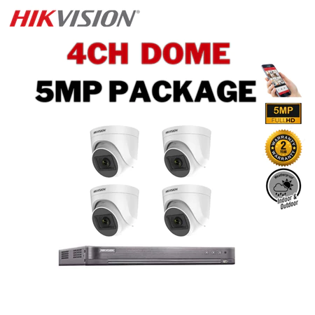 HIKVISION CCTV Set 4 Channel 1920P 8MP Hardisk 4Dome